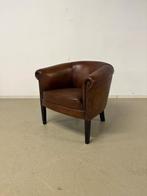 Clubchair, Clubfauteuil in handgeverfd rundleer, Ophalen, Minder dan 75 cm, Zo goed als nieuw, 75 tot 100 cm