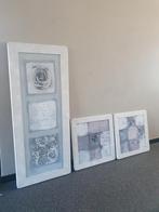Leuke set van 3 tekeningen - schilderijen, Minder dan 50 cm, Ophalen of Verzenden, 75 cm of meer, Print