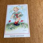 Ansichtkaart Hartelijk gefeliciteerd meisje - Cooper, Verzamelen, Ansichtkaarten | Themakaarten, Ophalen of Verzenden, 1940 tot 1960