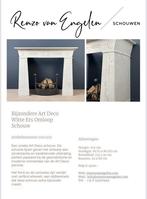 Art Deco wit marmeren antieke schouw mantel, Openhaard, Ophalen of Verzenden, Zo goed als nieuw, Vrijstaande haard, Elektrische haard