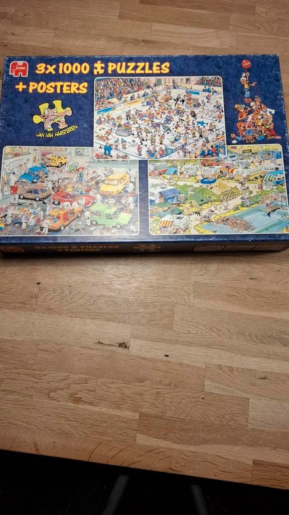 Jan van Haasteren 3x1000 Puzzels, Hobby en Vrije tijd, Denksport en Puzzels, Gebruikt, Legpuzzel, 500 t/m 1500 stukjes, Ophalen of Verzenden
