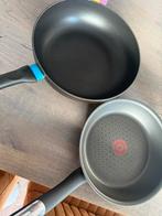 2 pannen | Tefal en BK, Ophalen, Zo goed als nieuw, Rvs, Pannenset