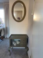 Antieke theetafel plus antieke spiegel, Ophalen of Verzenden