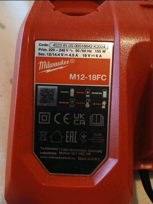Milwaukee RapidCharge M12-18FC 2 Stuk NIEUW, Doe-het-zelf en Verbouw, Gereedschap | Machine-onderdelen en Toebehoren, Nieuw, Ophalen of Verzenden