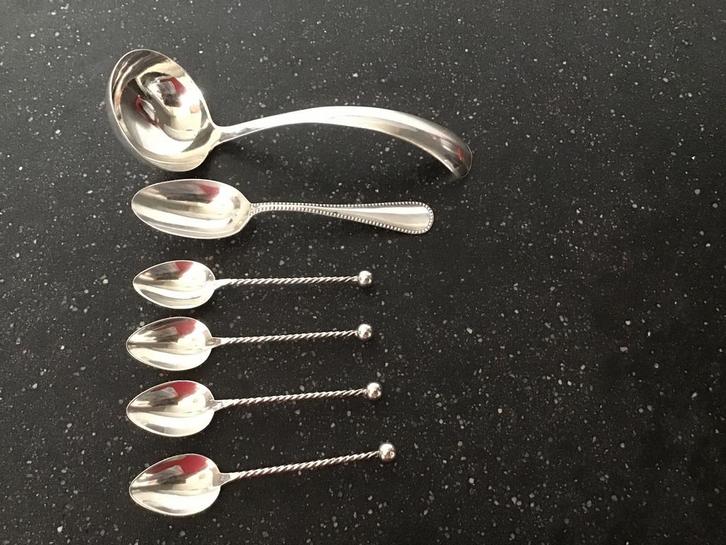 Zilver bestek.Jus lepel dessert lepel thee lepels , gemerkt., Antiek en Kunst, Antiek | Goud en Zilver, Zilver, Ophalen of Verzenden
