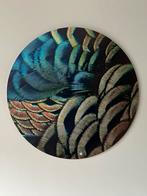HIP ORGNL Peacock Feathers Round Formaat: Ø 80 cm, Huis en Inrichting, Woonaccessoires | Wanddecoraties, Zo goed als nieuw, Verzenden