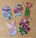 4 Turmac Applicaties Bloemen, Vlinder - lot 5 - vintage, Nieuw, Ophalen of Verzenden, Turmac, Overige applicaties