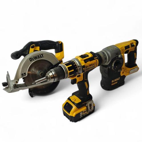 DeWalt DCD795 DCS391 DCH273 | 2x Accu 18V 5.0Ah | 1x Lader, Doe-het-zelf en Verbouw, Gereedschap | Boormachines, Gebruikt