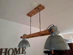 Industriele hanglamp met 2 kappen., Huis en Inrichting, Lampen | Hanglampen, Ophalen, 75 cm of meer