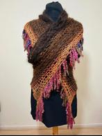 Merino, zijde en wol omslagdoek handgemaakt, Maat 38/40 (M), Verzenden, Zwart, Nieuw