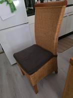 eettafel met 6 rieten stoelen, Huis en Inrichting, Stoelen, Ophalen, Gebruikt
