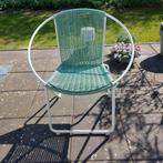 Scandinavische stijl mintgroen wit rond stoeltje, Ophalen, Zo goed als nieuw, Metaal