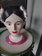 Vintage keramische bloempot in de vorm van een dameshoofd, Overige kleuren, Aardewerk of Porselein, Ophalen of Verzenden, Zo goed als nieuw