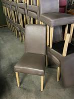 13 stuks horeca, bistro, restaurant stoelen kunstleder Taupe, Ophalen, Gebruikt, Bruin, Hout
