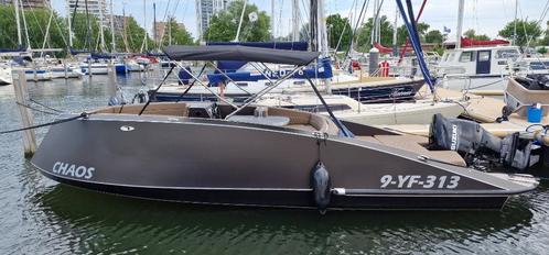 Nazomer aanbieding: Aluminium (speed)tender-sloep+trailer., Watersport en Boten, Sloepen, Zo goed als nieuw, 70 pk of meer, 6 meter of meer