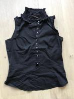 mouwloze zwarte blouse met ruches, Zara, maat m, Zara, Gedragen, Maat 38/40 (M), Zonder mouw