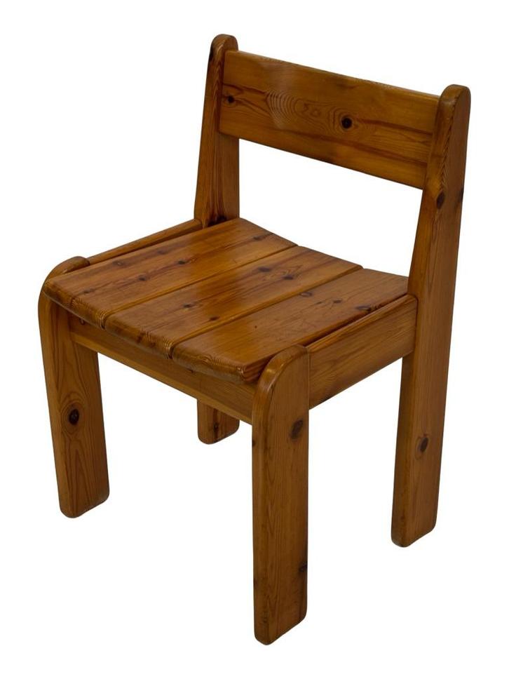 Vintage massief grenen stoel Ate van Apeldoorn, Huis en Inrichting, Stoelen, Gebruikt, Eén, Hout, Bruin, Ophalen