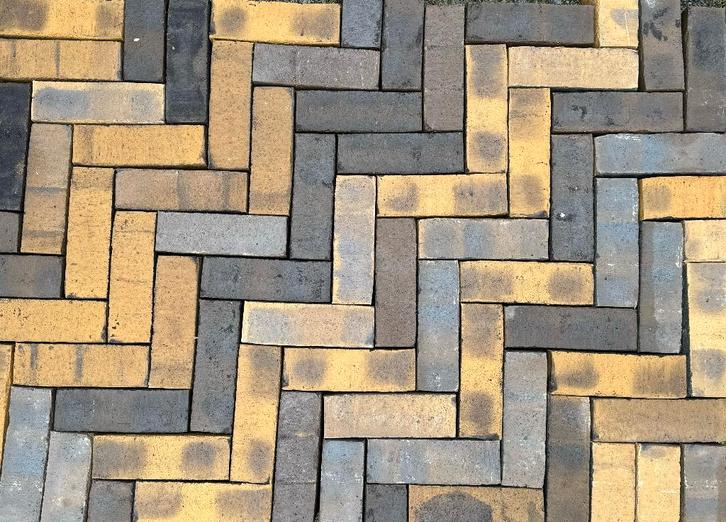 Dikformaat geel genuanceerd, Tuin en Terras, Tegels en Klinkers, Nieuw, Klinkers, Overige materialen, 10 m² of meer, Ophalen of Verzenden