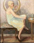 “Dame in avondjapon voor spiegel” Irma Quintin, (ca 1930), Ophalen