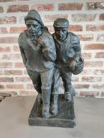 Vintage gips beeld 2 mannen op weg naar werk, Antiek en Kunst, Kunst | Beelden en Houtsnijwerken, Ophalen of Verzenden