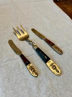 Vintage SIAM bestek – Thailand – messing met houten/heften, Antiek en Kunst, Ophalen of Verzenden