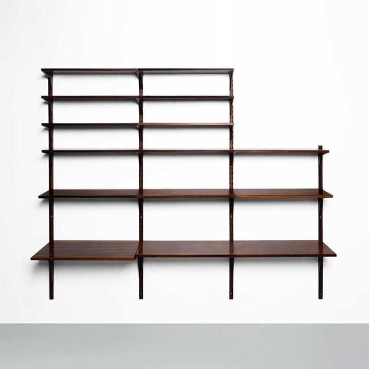 Vintage Poul Cadovius wandkast in palissanderhout, Huis en Inrichting, Kasten | Wandmeubels, Gebruikt, 200 cm of meer, 200 tot 250 cm