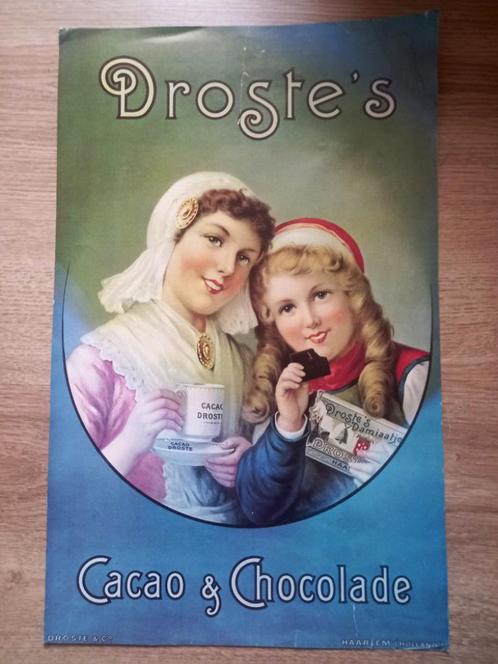 Affiche 'Droste cacao en chocolade', Verzamelen, Posters, Zo goed als nieuw, Overige onderwerpen, A1 t/m A3, Rechthoekig Staand
