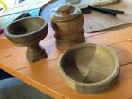 Handgemaakte houten pot/ schaaltjes, Huis en Inrichting, Woonaccessoires | Schalen en Manden, Ophalen of Verzenden, Rond, Hout