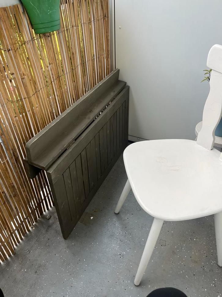 Houten Balkontafel, Huis en Inrichting, Tafels | Eettafels, Gebruikt, 50 tot 100 cm, 50 tot 100 cm, tot twee personen, Rechthoekig