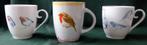 Drie porseleinen bekers met vogels, Ophalen of Verzenden, Zo goed als nieuw, Porselein, Overige typen