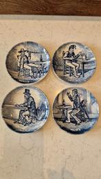 4x bordje Boch Delfts Blauw, Antiek en Kunst, Antiek | Wandborden en Tegels, Ophalen of Verzenden