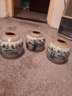 Antieke Chinese Blauw-Witte Gemberpotten (3 stuks), Ophalen of Verzenden