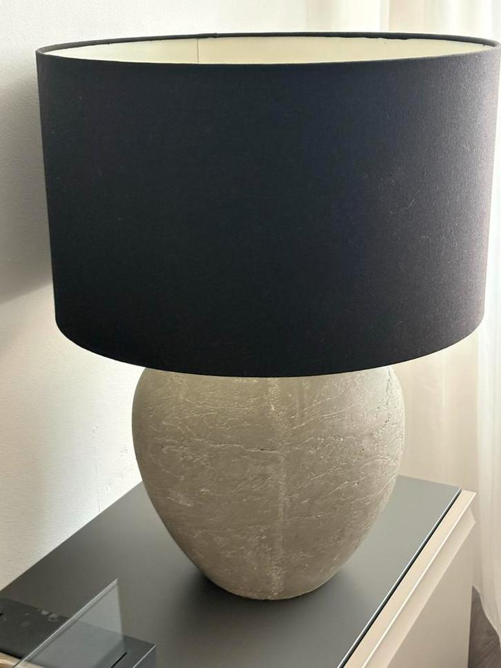 Stijlvolle Tafellamp kruiklamp met Zwarte Kap, Huis en Inrichting, Lampen | Hanglampen, Zo goed als nieuw, 50 tot 75 cm, Stof