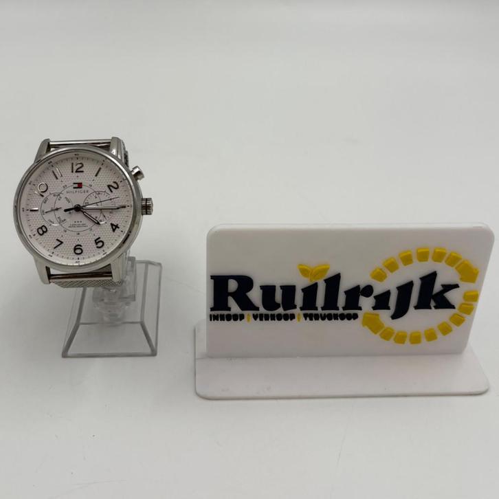 Tommy Hilfiger Calan White Steel 45 mm 1791087 horloge, Sieraden, Tassen en Uiterlijk, Horloges | Kinderen, Zo goed als nieuw