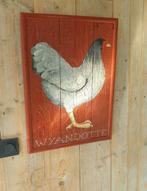 Handbeschilderde kip op houten paneel, Huis en Inrichting, Woonaccessoires | Wanddecoraties, Ophalen of Verzenden