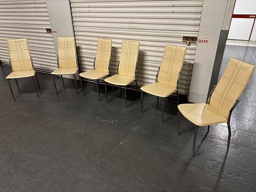 Set van 6 Eetkamerstoelen, Huis en Inrichting, Stoelen, Gebruikt, Ophalen
