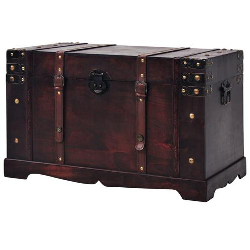 Schatkist vintage stijl 66x38x40 cm hout, Huis en Inrichting, Woonaccessoires | Kisten, Nieuw, 50 tot 75 cm, Minder dan 50 cm