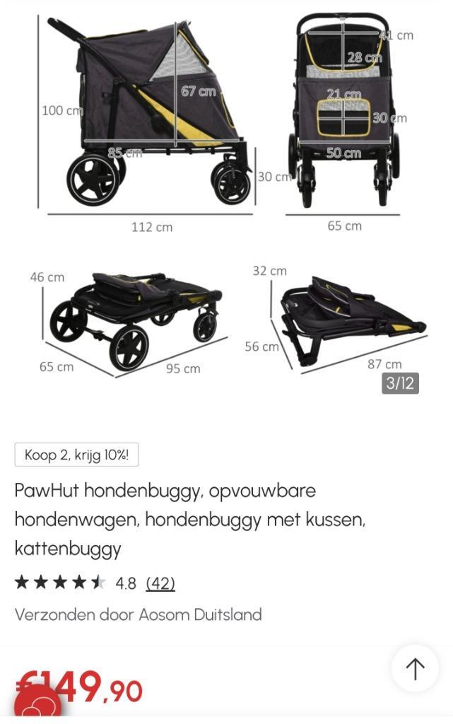 Hondenkar te koop, Dieren en Toebehoren, Honden-accessoires, Zo goed als nieuw, Ophalen