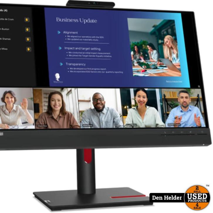 Lenovo ThinkCentre TIO24Gen4 23.8 Inch 60Hz Full HD Monitor, Computers en Software, Monitoren, Nieuw