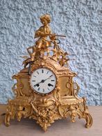 Brons vergulde pendule jager., Antiek en Kunst, Ophalen of Verzenden