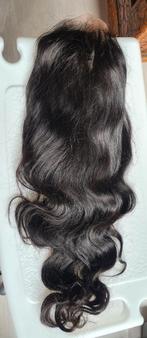 Nieuw, pruik, 67 cm. Bijna zwart haar. 100 % human hair., Ophalen of Verzenden, Nieuw, Pruik of Haarverlenging