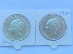 2 topkwaliteit zilveren rijksdaalders 1940 dure jaar, Ophalen of Verzenden, Koningin Wilhelmina, 2½ gulden