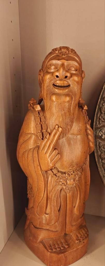 Balinees Houtsnijwerk Priester beeld bali, Antiek en Kunst, Kunst | Beelden en Houtsnijwerken, Ophalen of Verzenden