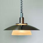 vintage Deens Design LAMP met trekpendel glas RVS staal 90's, Huis en Inrichting, Lampen | Hanglampen, Gebruikt, Ophalen of Verzenden