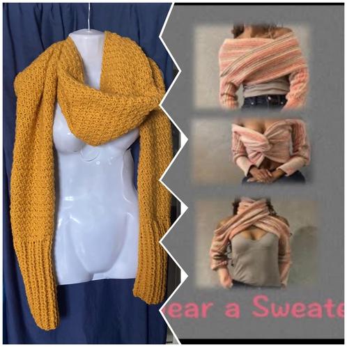 Sweater scarf op vele manieren te dragen (handgemaakt), Kleding | Dames, Mutsen, Sjaals en Handschoenen, Nieuw, Sjaal, Maat 36 (S)