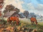 Claes Kraak Schilderij - Paarden in Landschap, Antiek en Kunst, Ophalen