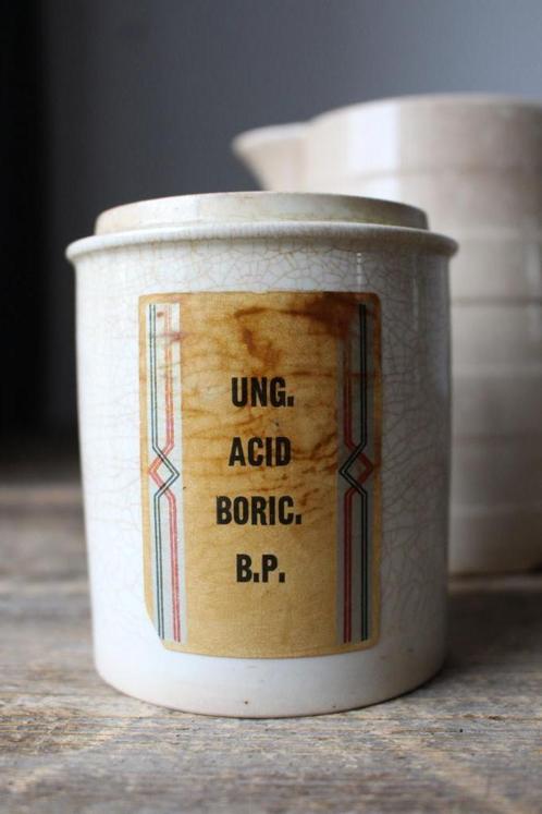 Oude brocante beboterde apothekerspot *Pronck & Praal*, Antiek en Kunst, Curiosa en Brocante, Ophalen of Verzenden