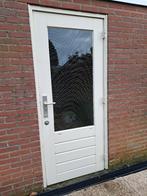 Kozijn met deur + raam, SPOED! Én kozijn, incl. 2 ruiten, Gebruikt, Deurkozijn, 150 tot 225 cm, Inclusief glas