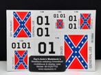 Stickers decals General Lee – Dukes of Hazzard – Dodge 1:43, Nieuw, Overige merken, Ophalen of Verzenden, Auto