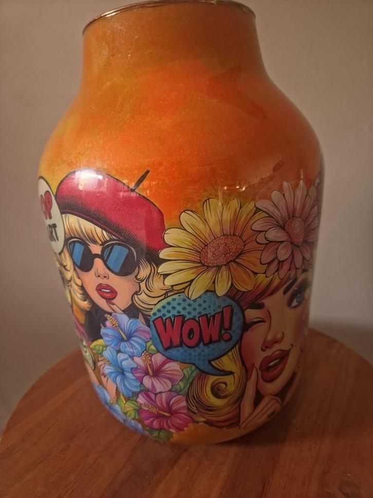 Handgemaakte Pop Art Vaas, Antiek en Kunst, Antiek | Vazen, Ophalen of Verzenden